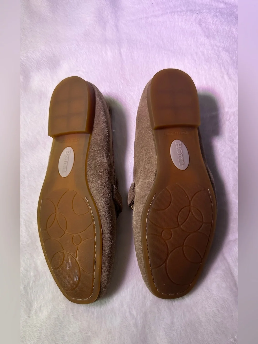 Born Suede Loafers with Metal Bit - Tan